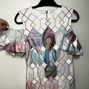 Ted Baker White Pastels Gold Kindra Sea Of Clouds Pencil Lined Shoulder